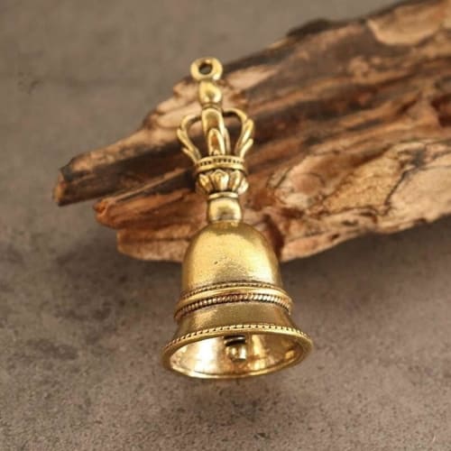 LIFAzqJIU Vajra Bell, Five-pronged Bell, Small Kagura Bell, Esoteric Buddhist Ritual Implement, Buddhist Implement, Amulet, Purification, Good Luck, H