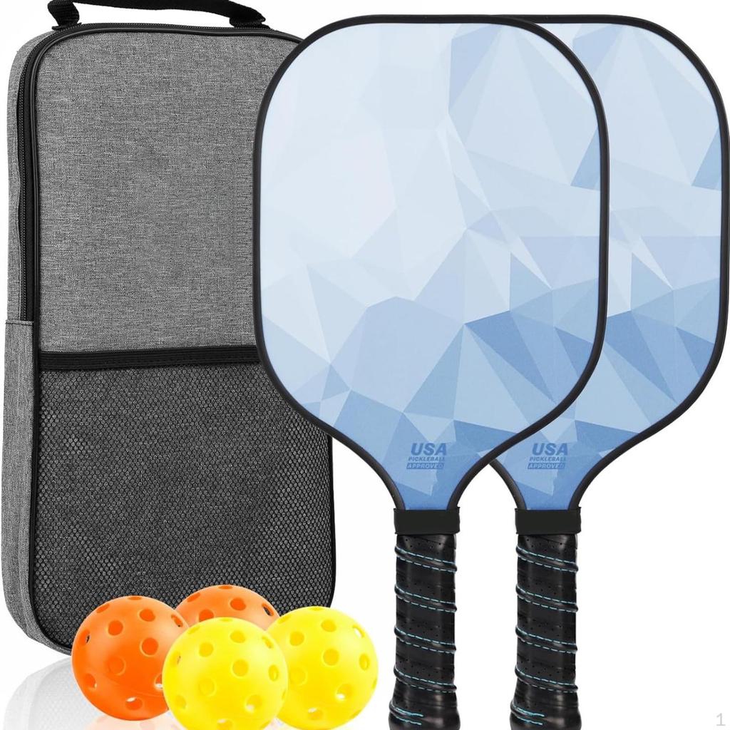 2 Pieces Paddle Racket Set with Bag Composite Sports Honeycomb Core for Beginners,