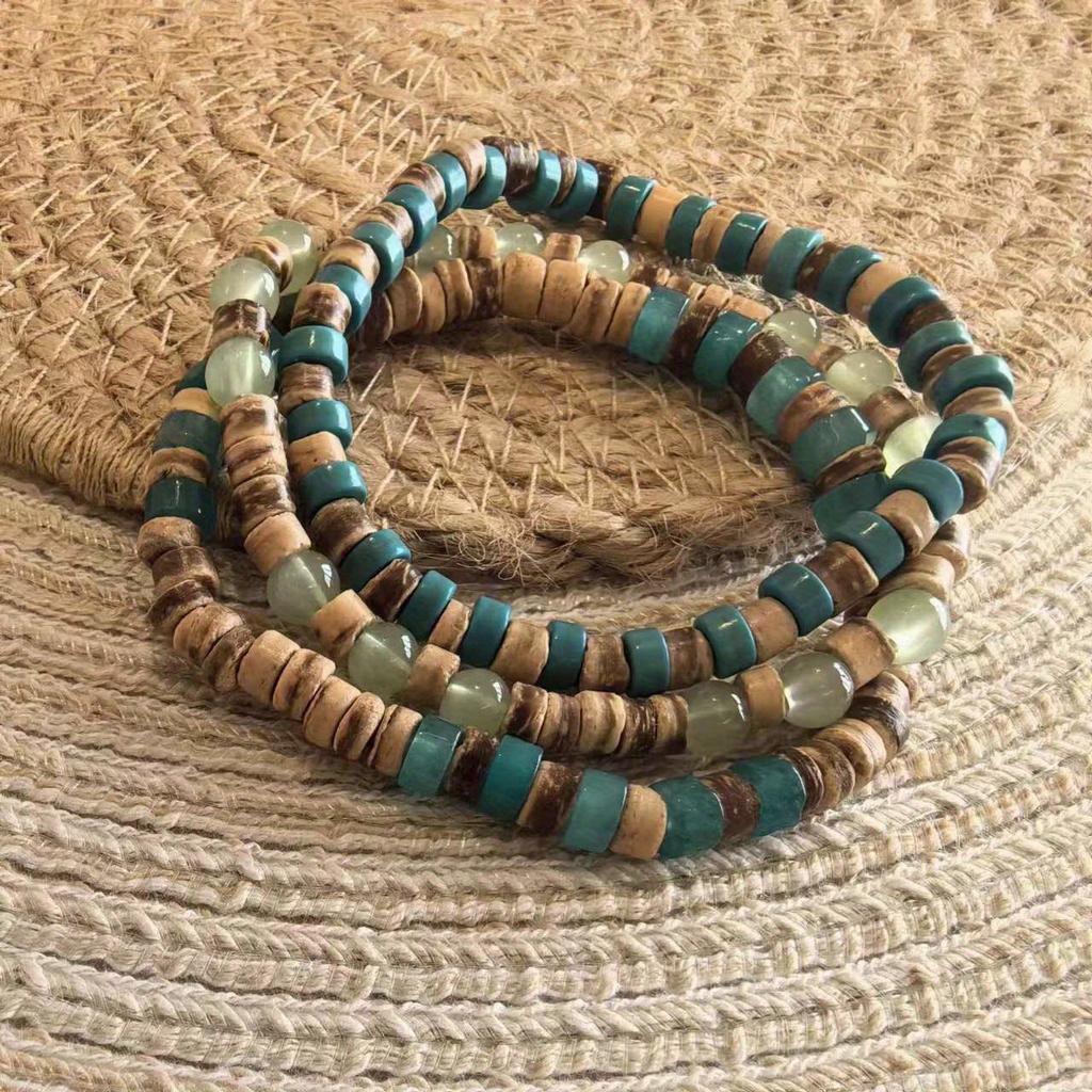 Mens Beaded Surfer Style Bracelet Set