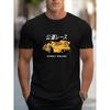 Men'S Trendy Short-Sleeve Casual Sports T-Shirt with Print Design, Comfortable Regular Fit, Round Neck, Suitable for Outdoor Wear