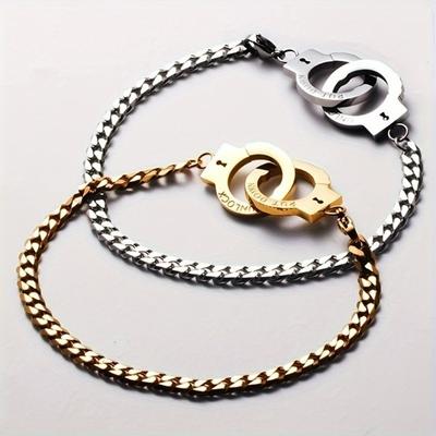 New Product Creative Design Fashion Handcuffs Bracelet Hip-Hop Style Men and Women Rock Party Jewelry Gifts
