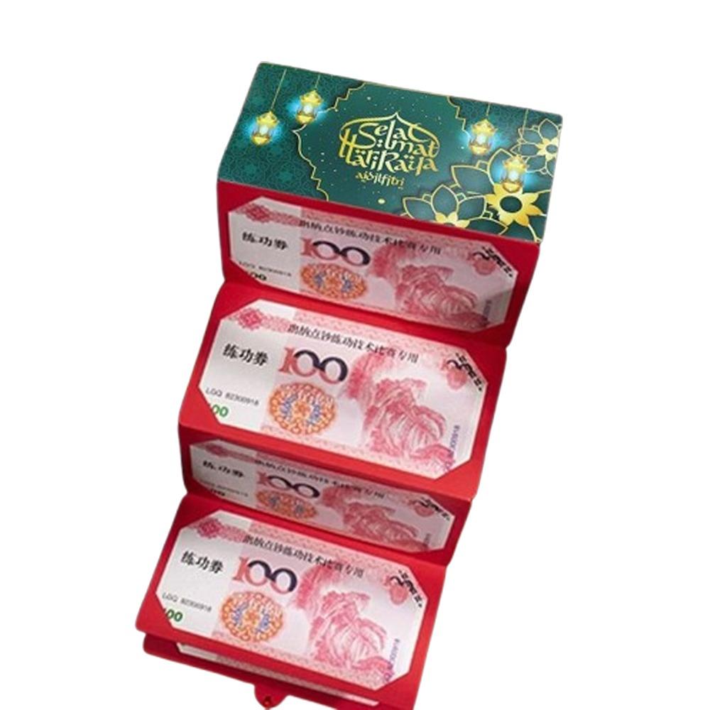 Paper New Year Red Envelopes Bless Words HongBao Folding Red Envelopes Elegant Pattern Eid Mubarak Envelopes Wedding Celebration
