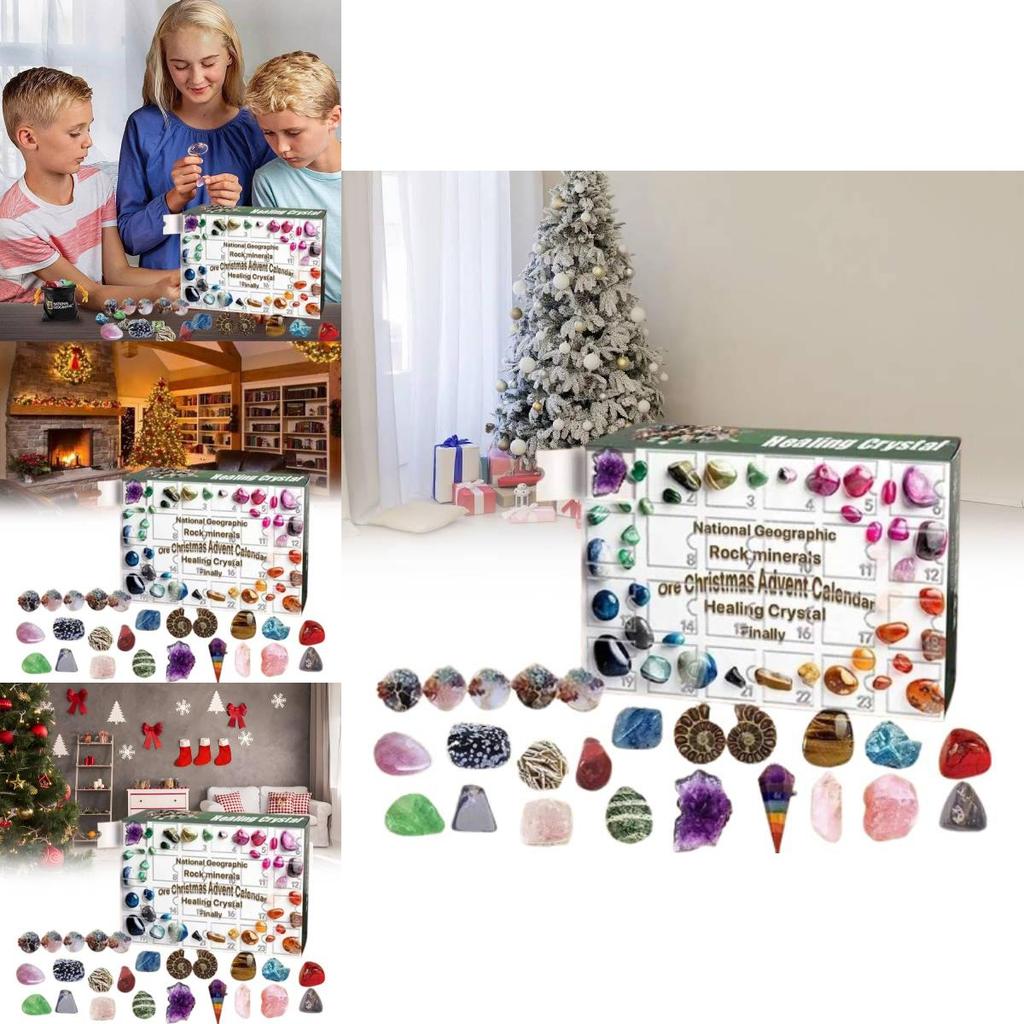 Unique 24 Compartment Mineral Green Gift Box Advent Calendar For Kids Festive Surprises