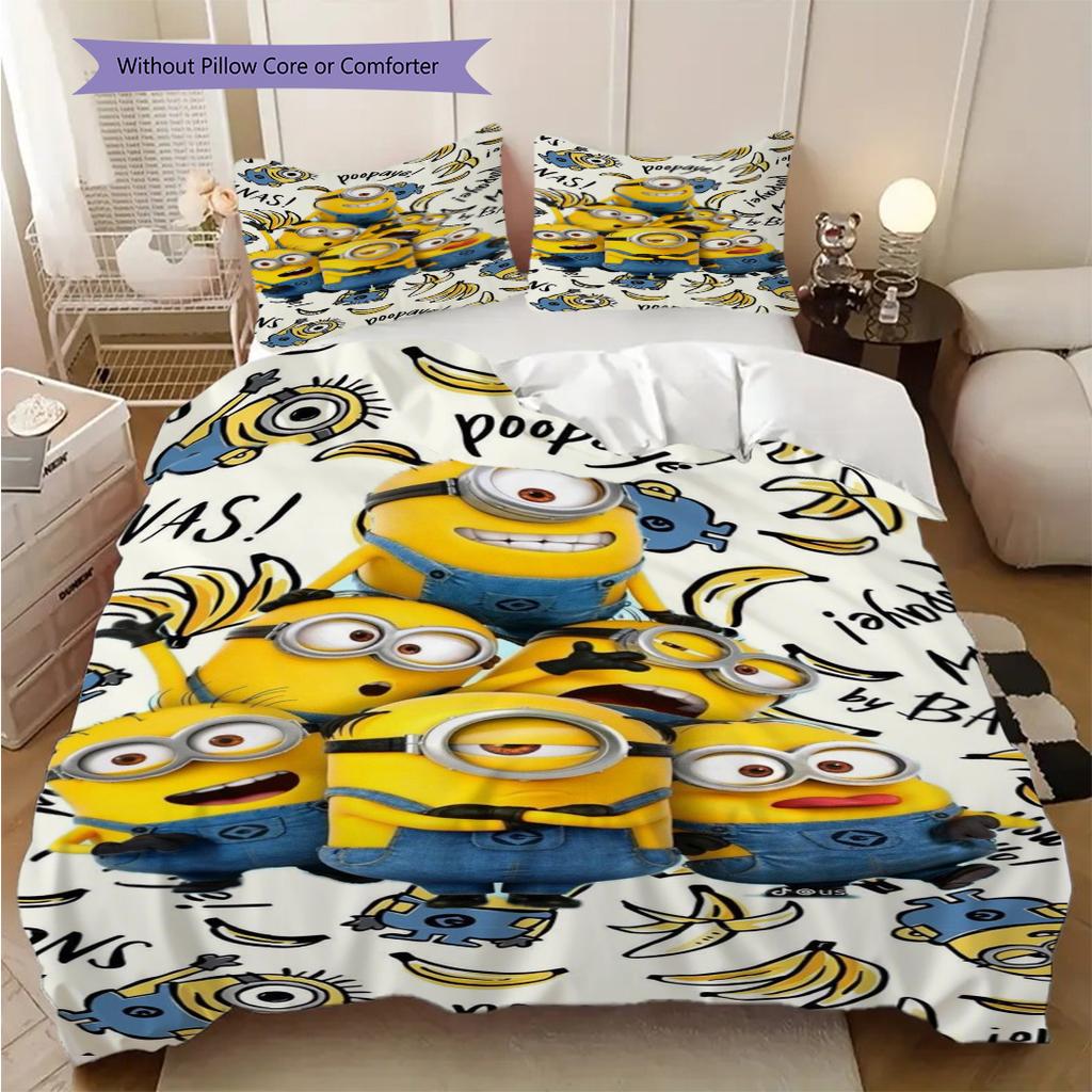 Despicable Minions Phone Case Threepiece Set 1 Duvet Cover 2 Pillowcase Without Core Duvet Cover And Pillowcase Christmas Birthday Gift