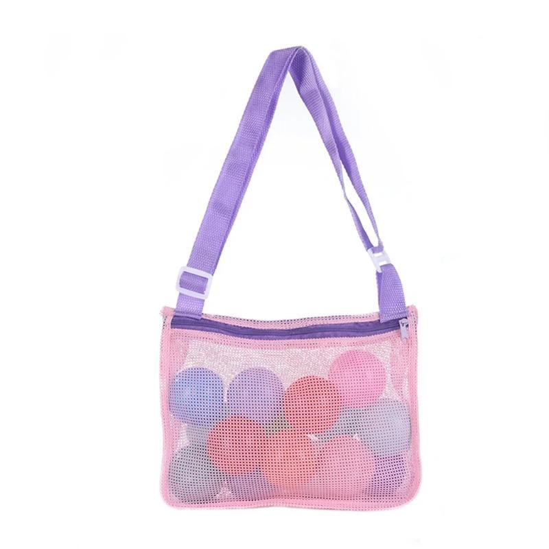 Foldable Sand Away Beach Mesh Bag for Kids, Portable Storage Bag for Beach Toys & Clothes, Versatile Organizer Also Used As Women Cosmetic Makeup Bag
