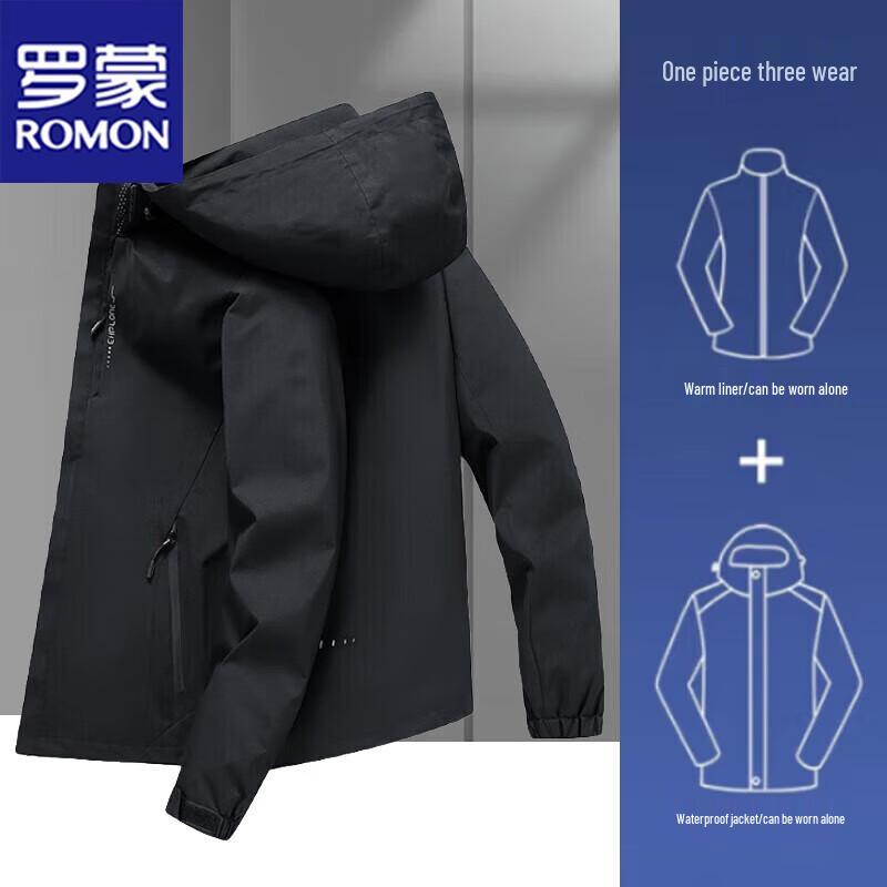 

Romon Men s 3-in-1 Detachable Outdoor Jacket 3XL
