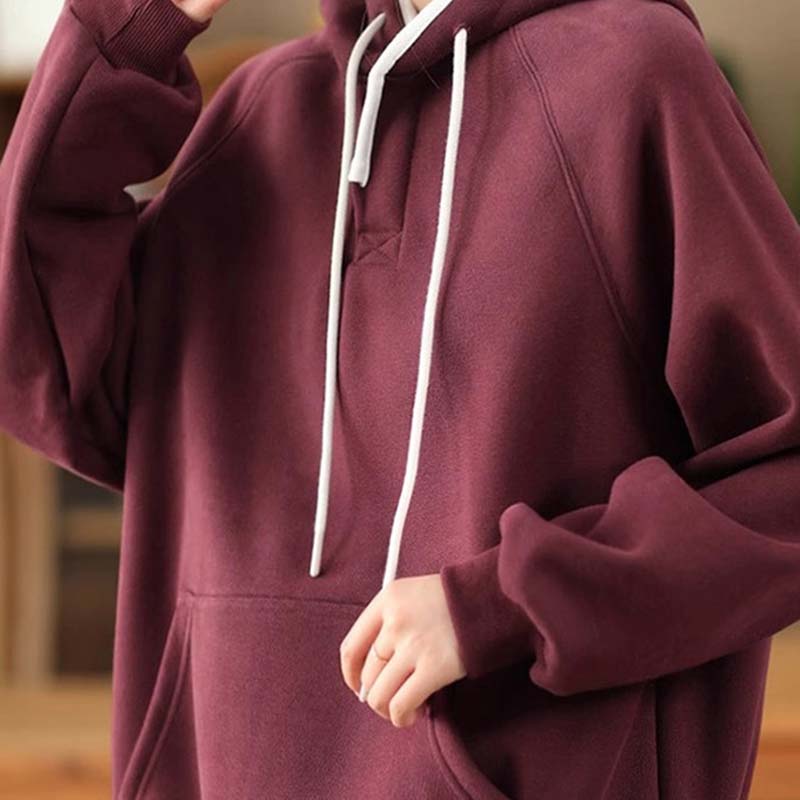 Sweatshirt for Women Cotton Oversize Hooded Thickened Loose Casual Pullover Long Sleeve Top Sweatshirt