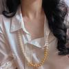 Vintage Maillard Kalt Weiß Warm Gold Künstlicher Kristall Perlen Halskette Pullover Kette Herbst Und Winter Neue Modelle