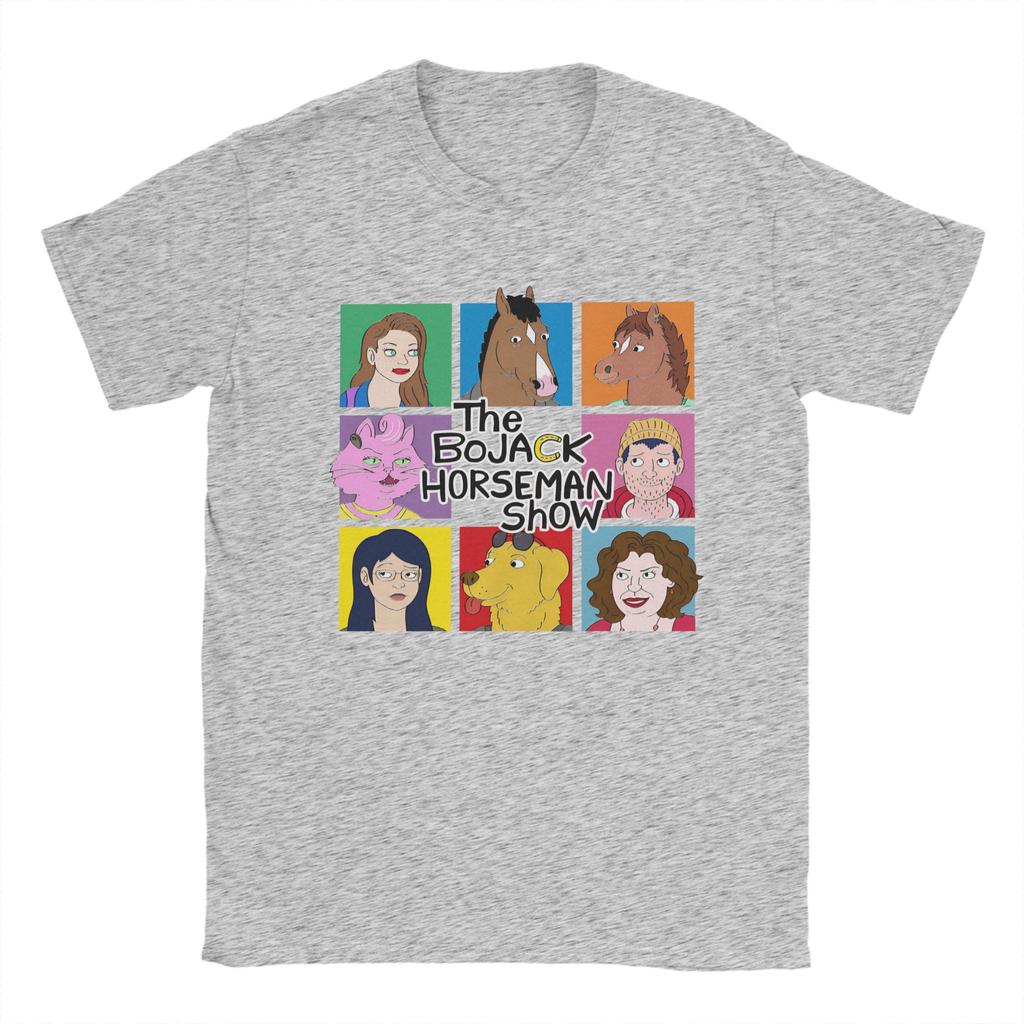 The BoJacks HorseUnisexs Show T Shirt Unisex Women Pure Cotton Vintage TShirt O Neck Tee Shirt Short Sleeve Tops Gift Idea