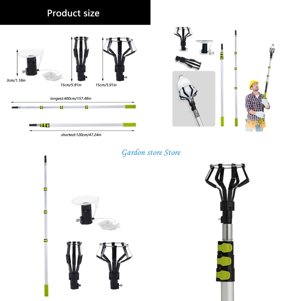 B0KB Ergonomic Handle Plan Light Bulb Changer Extendable Post For Comfortable Action In Hard To Reach Districts