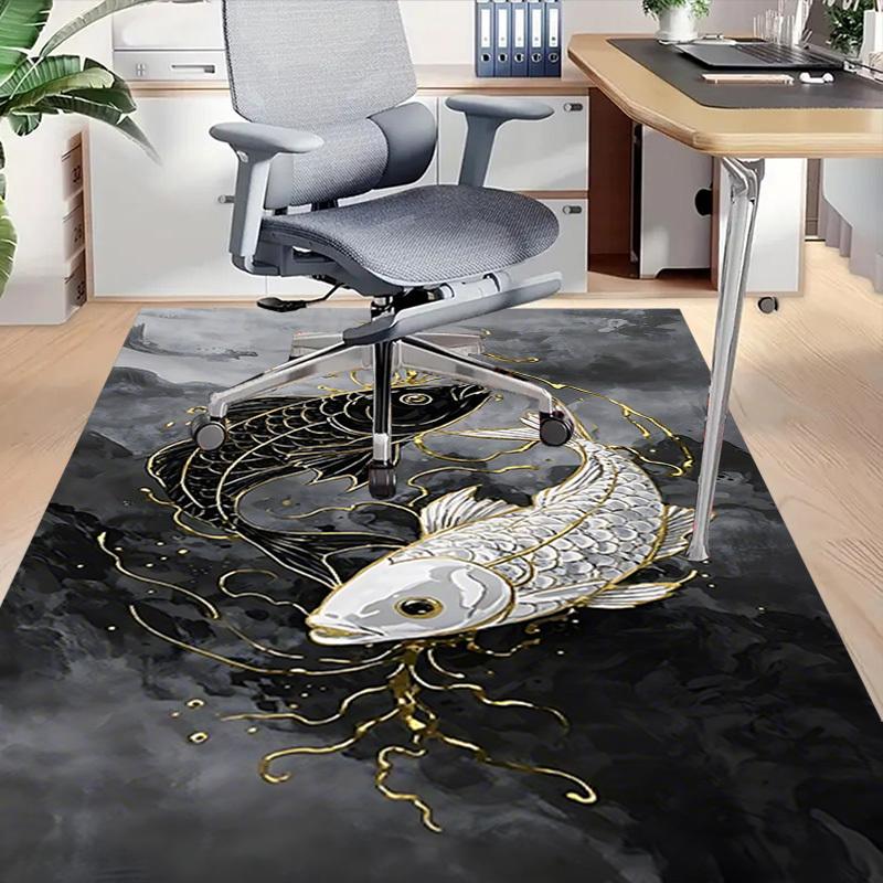 1PC Fish Yin Yang Carpet Office Rug Mat Home Decor Area Carpet Festival Gift Office desk chair carpet Longlasting Material