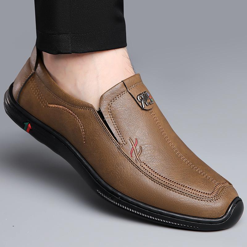 Fashion Fashion Casual Business Casual Men's Leather Shoes Spring Autumn New Designer Loafers Male Solid Color Designer Shoe Man
