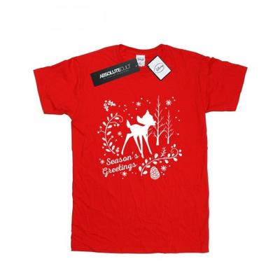 Womens/Ladies Bambi Christmas Greetings Cotton Boyfriend T-Shirt