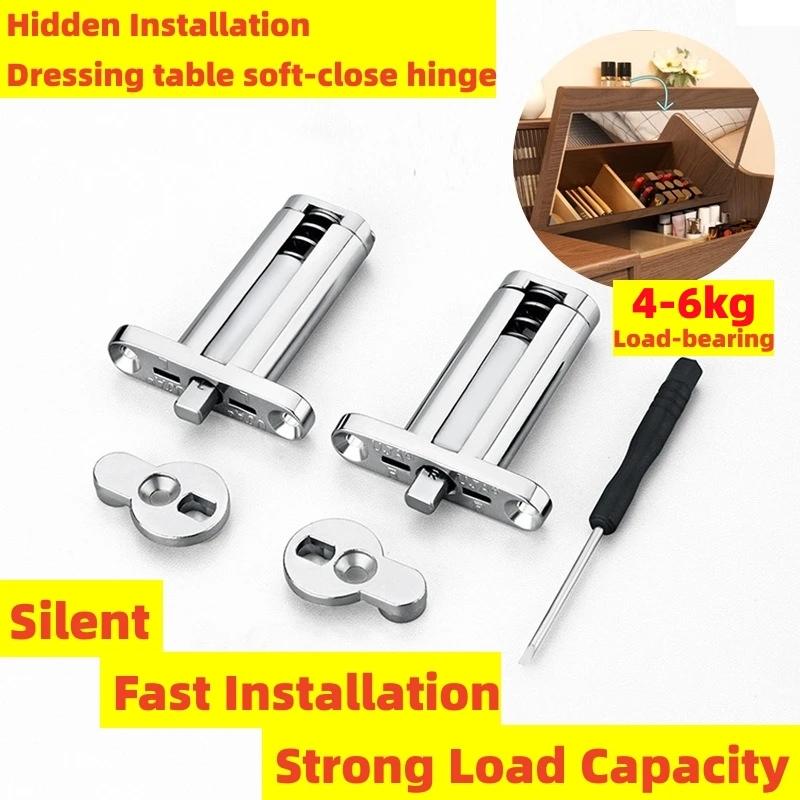 Dressing Table Hydraulic Hinge Invisible Hinge for Dresser Table Vanity Top Hidden Hinge Makeup Table with Damping Buffer