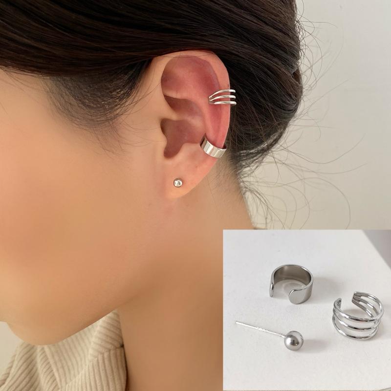 

3 pcs/lot Clip Earrings with Piercied Black Copper Color Women s Ear Cuff Cool Stuff for Girls Punk Hiphop Ear Decoration