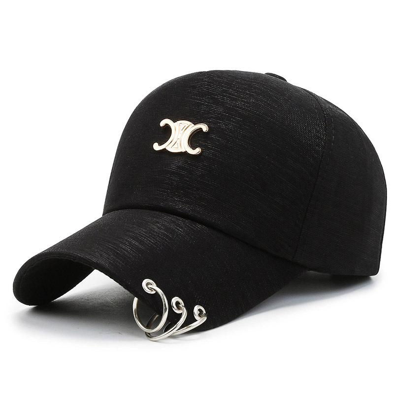 New personalized baseball cap hanging iron ring chain cap spring and autumn black cap blue popular hat