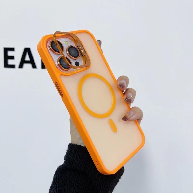 Suitable for Apple 15 Alloy Lens Magnetic Phone Case, Iphone14promax Matte Skin Feel 13 with Lens Film