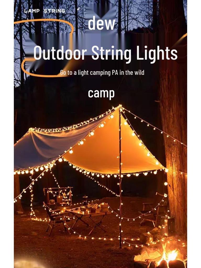 Solar LED Outdoor Camping Lantern String – Waterproof Fairy Lights for Tent, Balcony, and Tree Decoration