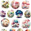 Cute Watercolor Grassland Poisonous Mushroom Stickers Crafts Scrapbooking Planner Journal Stationery Planner Journal Vintage