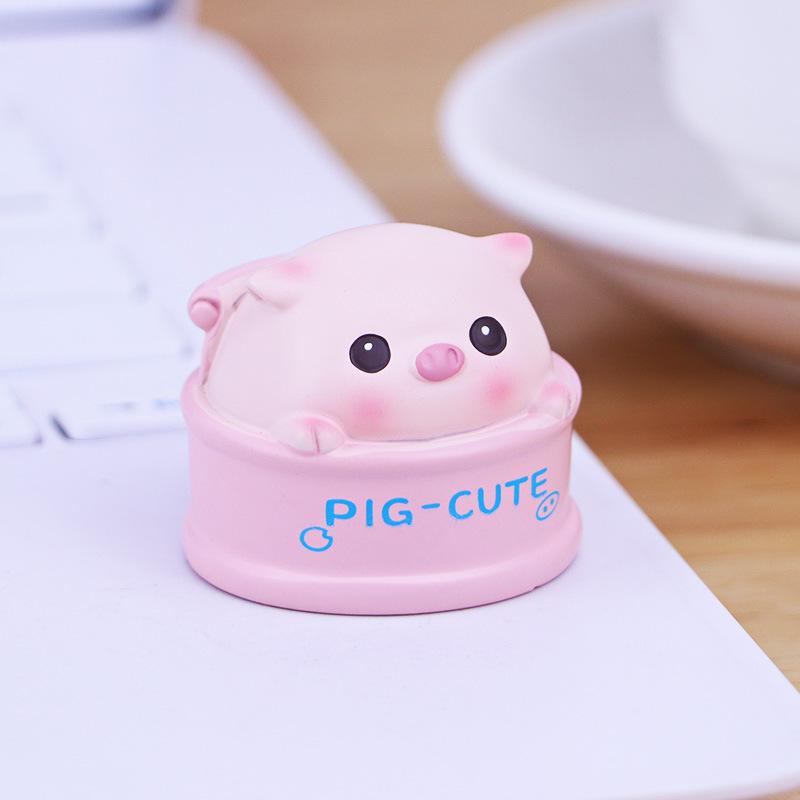 Happy Pig Mini Ornament - Cute Desk and Car Console Decoration