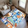 Soccer Fun Bluey Customize Your Name Floor Mat Design for Dining Room Decorate room Kitchen Study room Anti-slip Rug Anime Office Decor Spiritual Gift