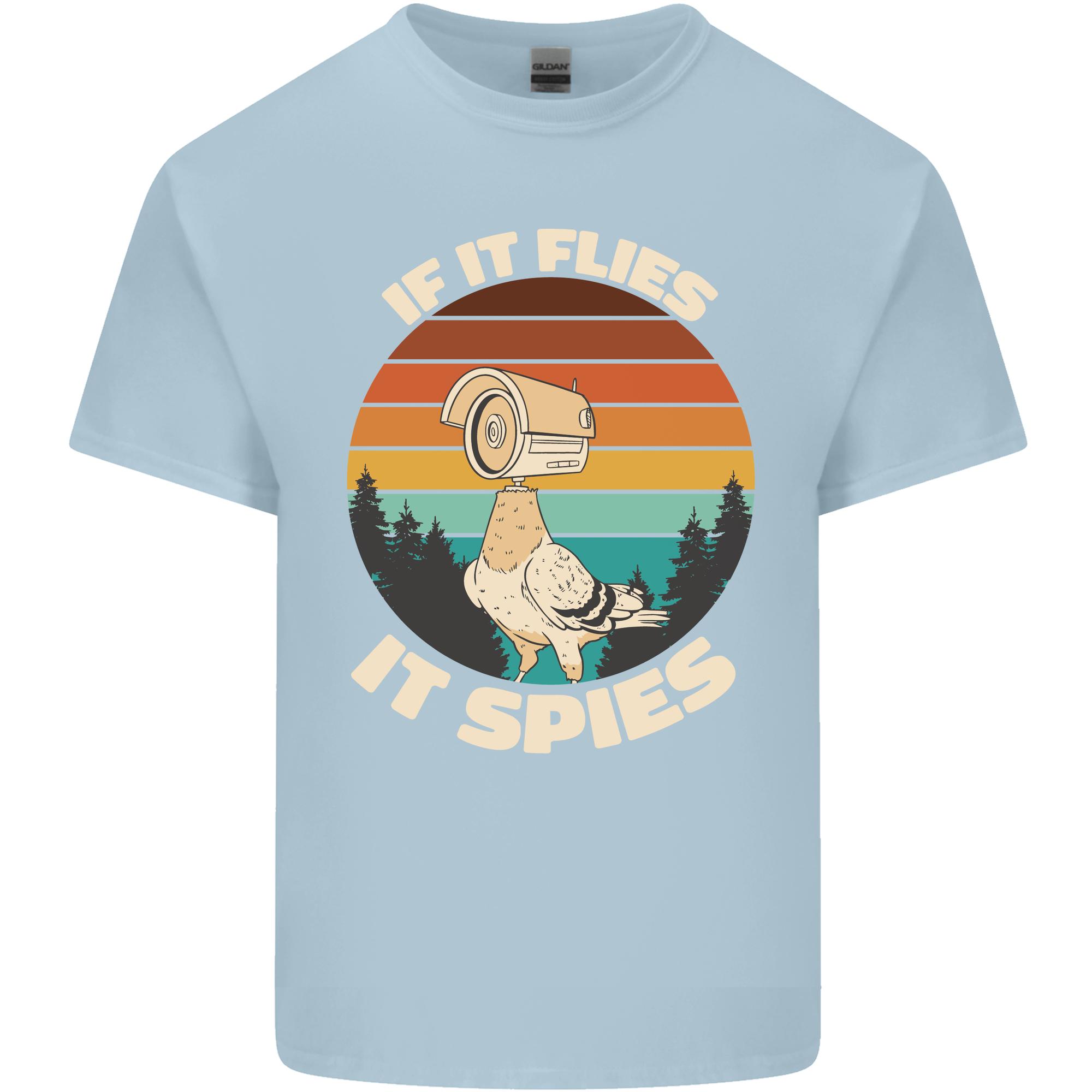 If Flies it Spies Conspiracy Theory Birds Funny Unisexs Light Cotton TShirt S