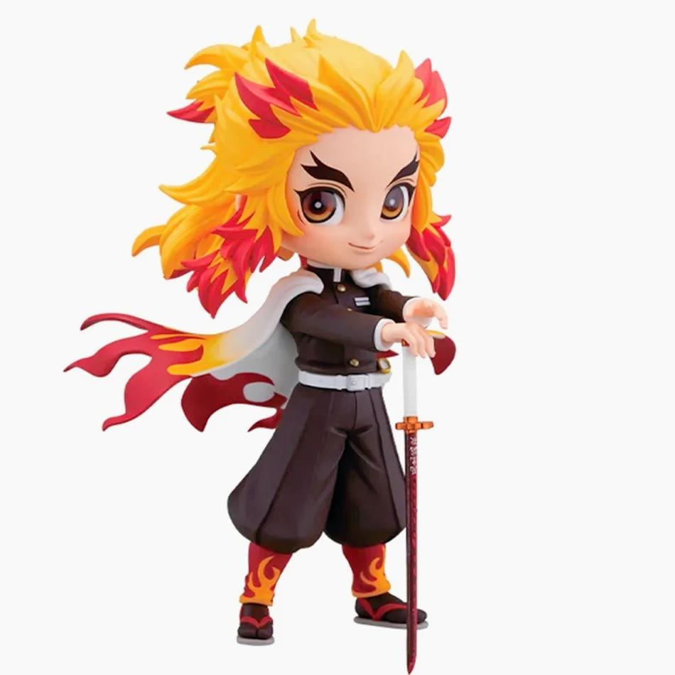 Anime Demon Slayer Figure Nezuko Tanjirou Zenitsu Inosuke Kyoujurou Giyuu Kawaii Qposket Pvc Model Toys Children Gift