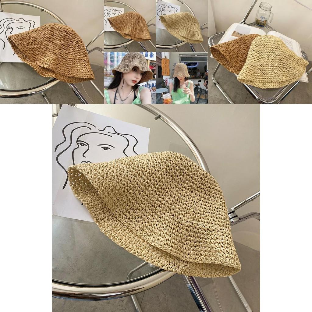Elegant Women's Spring Summer Woven Sun Hat Foldable Breathable Beach Straw Hat