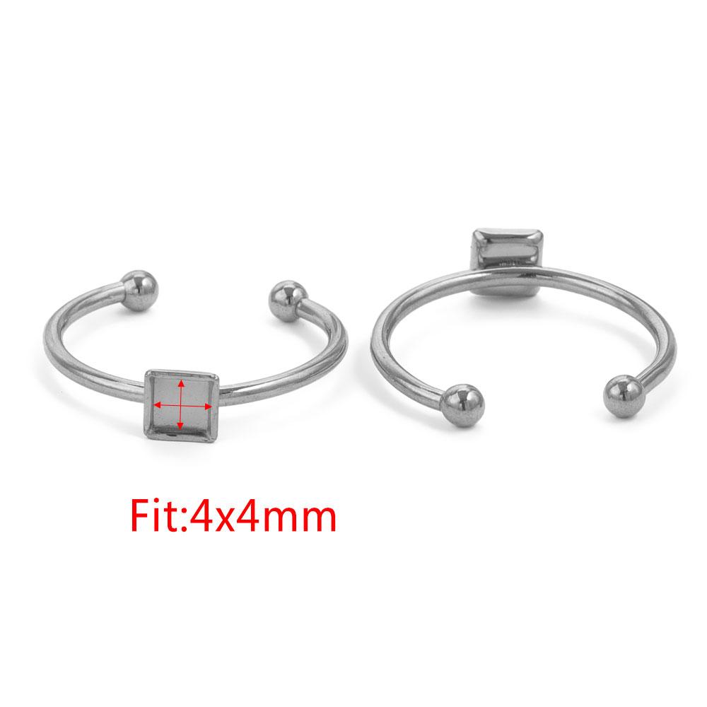 10 Stück Verstellbare Edelstahl Offene Ringfassungen Leere Basis Fassung Cabochon Ringe Für Schmuckherstellung DIY Fingerring Leere