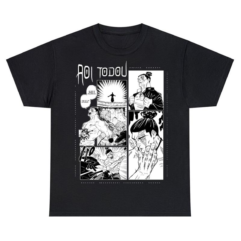 

Jujutsu Kaisen Aoi Todo Panels T-Shirt Anime Funny Leisure Streetwear Vintage Men Women 100% Cotton Harajuku Amusing Unisex Tees S