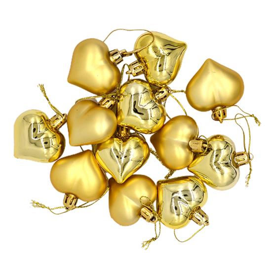 12Pcs Baubles Decorative Fine Workmanship Plastic Christmas Tree Pendant Ball for Hotel