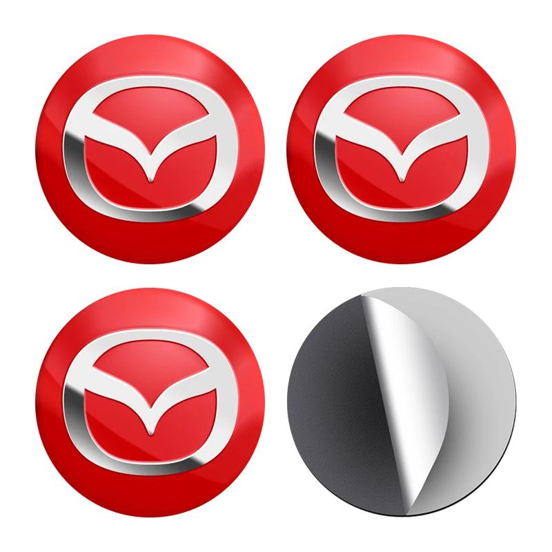 4X Car Wheel Center Hub Cap Badge Emblem Decal Wheel Sticker For Mazda 2 3 5 6 M5 Ms CX-4 CX-5 CX6 M3 M6 MX3 MX5 Car Accessories