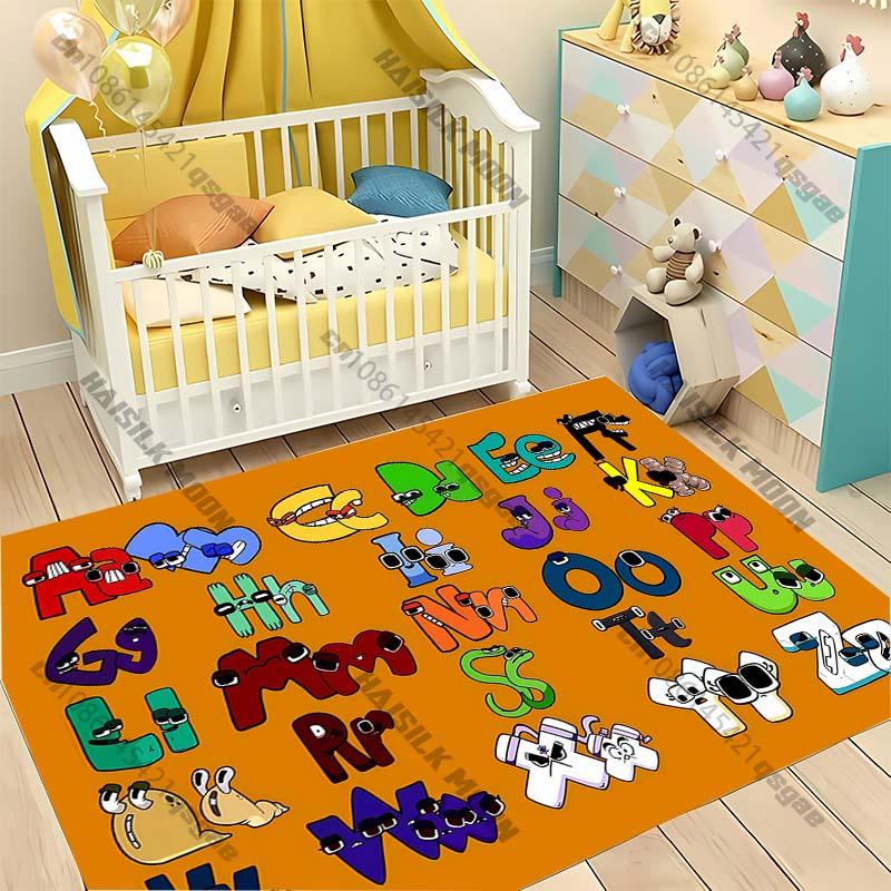 Children's Fun Puzzle Early Education English Alphabet Carpet Cute Monster Alphabet LivingRoom Bedroom Kids Room Mat  Decor Rugs