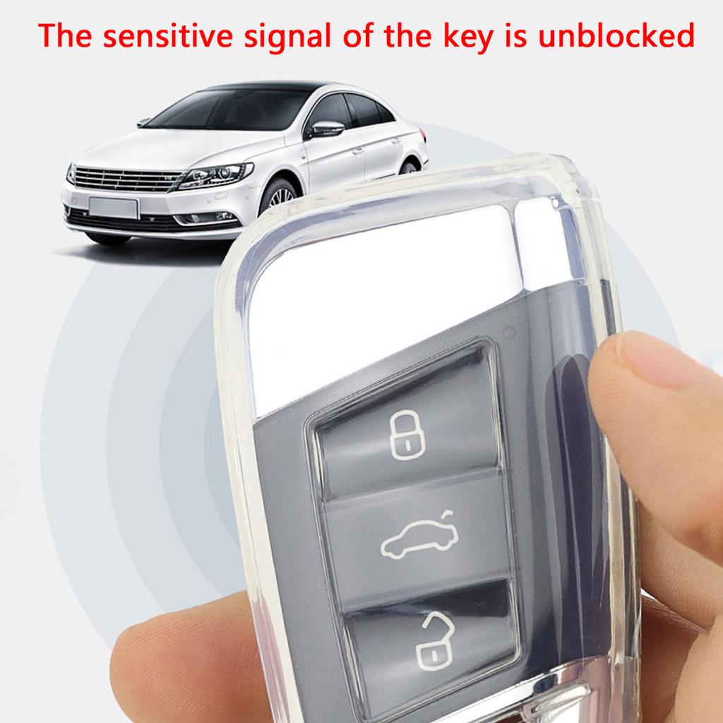 For Vw Passat B8 Arteon Atlas Cross Sport Jetta Transparent And Transparent Car Key Fob Cover Pack Accessories