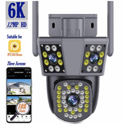 12MP 6K HD WiFi webová kamera Venkovní 10X zoom Trojitá čočka Trojitá obrazovka PTZ videokamera Zabezpečení domácnosti Ochrana Sledovací kamera