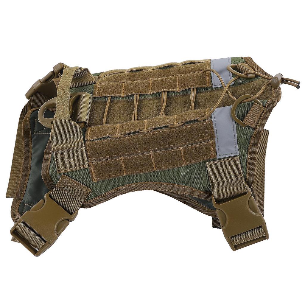 Outdoor-Geschirr Arbeits-Hundeweste Haustier Zubehör Abnehmbar Polyester Stoff Armeegrün(Armee Grün L)