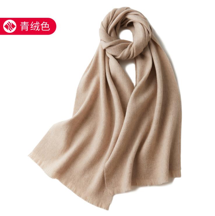 

Шарф из 100% чистой шерсти Женский дикий классический однотонный новый осенне-зимний парный теплый длинный короткий ушастый кашемировый шарф One Size