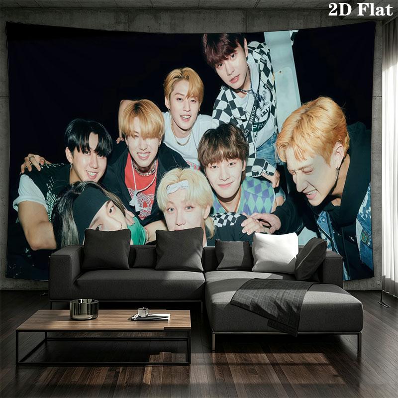 SKZ Wall tapestry, aesthetic printed fabric blanket, suitable for bedroom, living room, and home decor.
