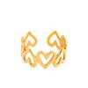 Adjustable Stainless Steel Heart Ring – Titanium, Colorfast, Vacuum Electroplated for Women