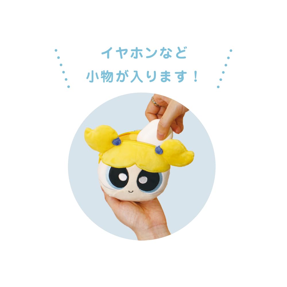 T'S FACTORY Powerpuff Plush Zipper Mascot with Carabiner and Bubbles Plush Zipper Mascot with Carabiner