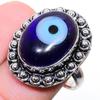 Blue Evil Eye Gemstone Handmade 925 Sterling Silver Jewelry Ring Size 6