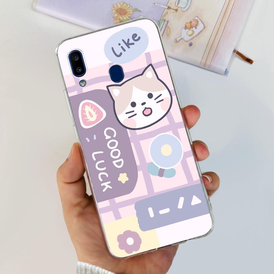 For Samsung Galaxy A20 Case A205 SM-A205F Silicone Cover Cute Astronaut Soft Phone Cases For Samsung A20e A202F A30 A305F Bumper