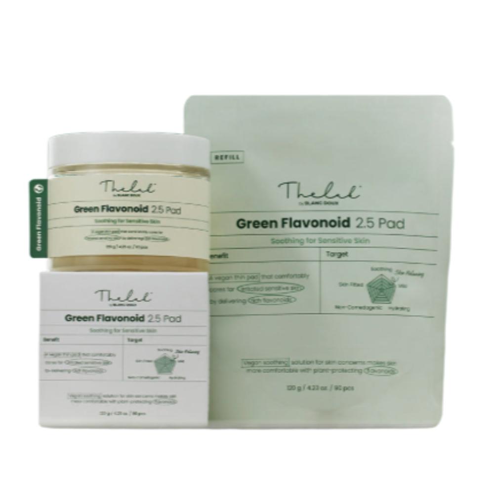 

THE LAB by BLANC DOUX Green Flavonoid Calming Pad 90 Sheets + 90 Sheets Refill [Value Set]