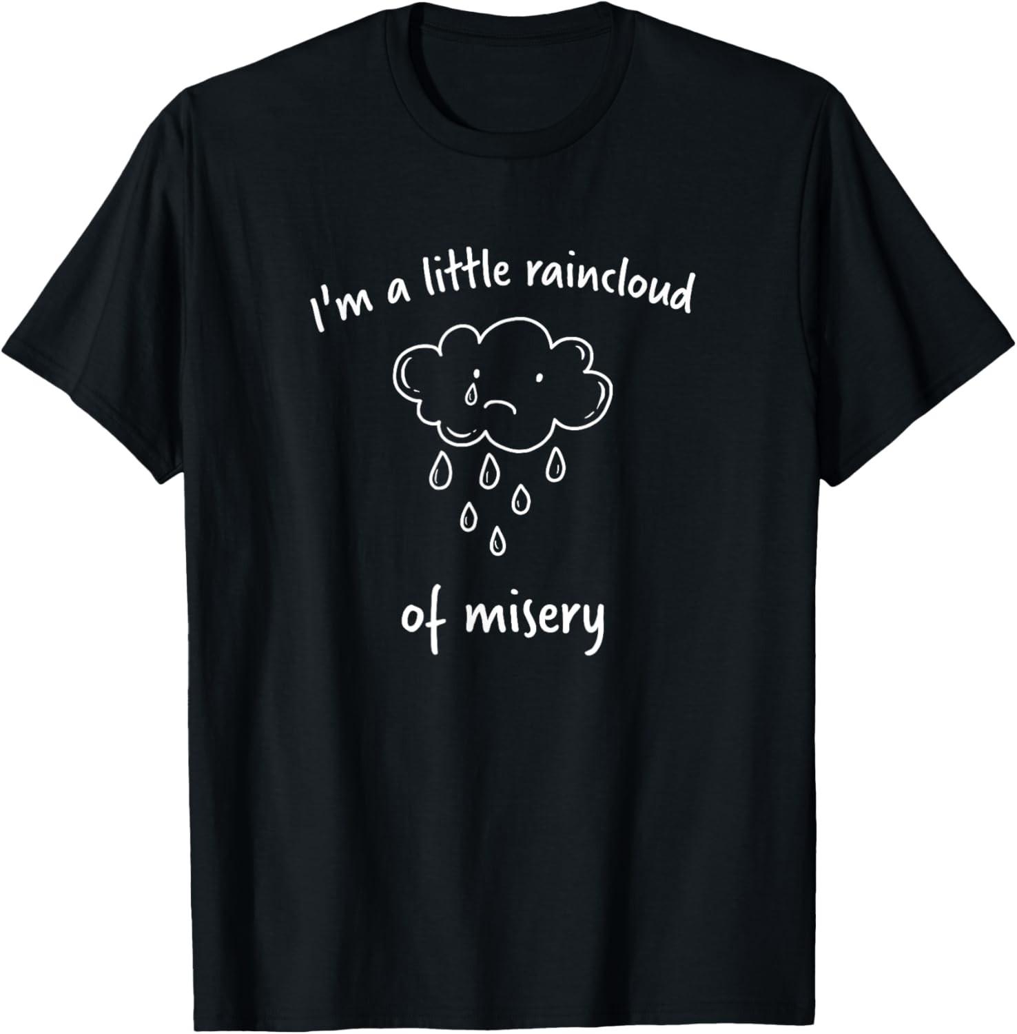Emo Goth Dark Humor Aesthetic Little Raincloud Of Misery T-Shirt S разноцветный