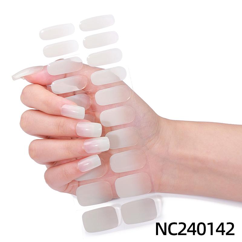 European American Sweet Pink Gradient Nail Gel Strip Semi Gel Nail Wraps Cured Gel Nail Sticker