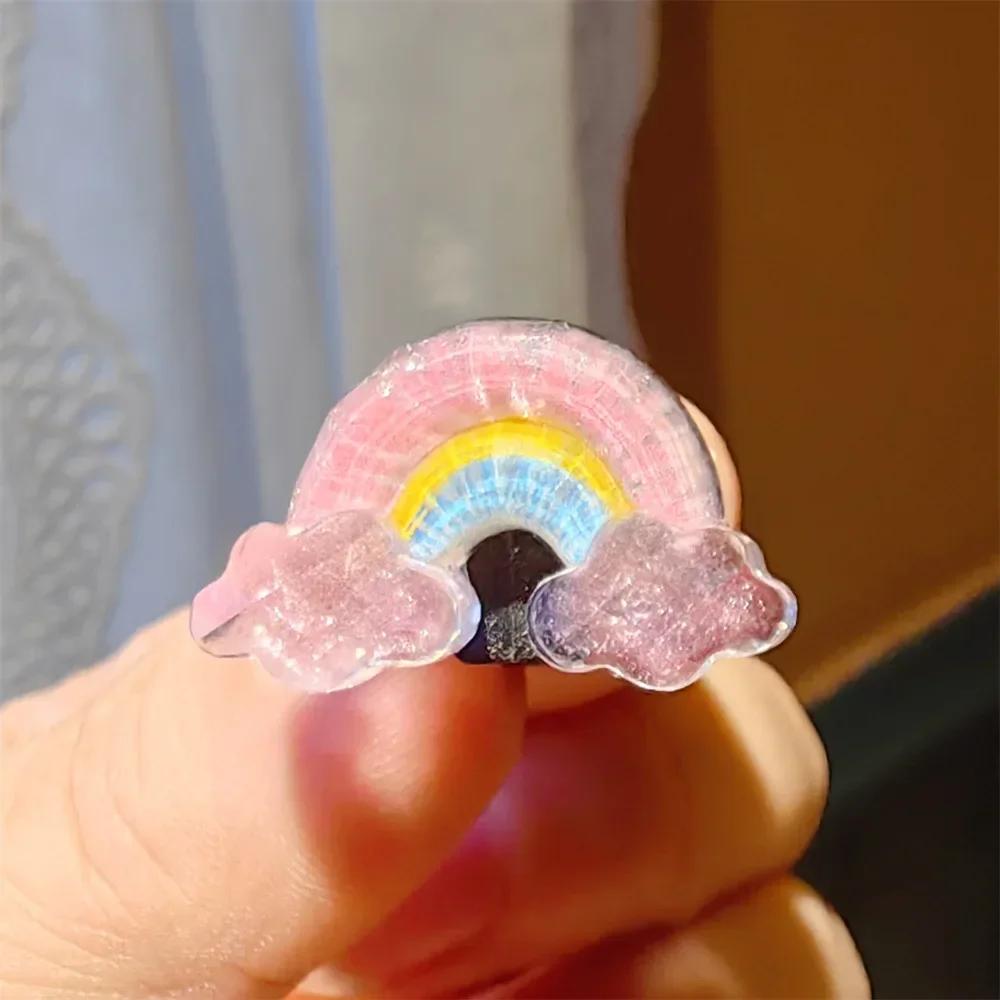 Shoelace Decorative Clip Children's Bling Glitter Princess Ice Cream Rainbow Shoe Buckle Removable Shoe Charms Decorations 1pcs