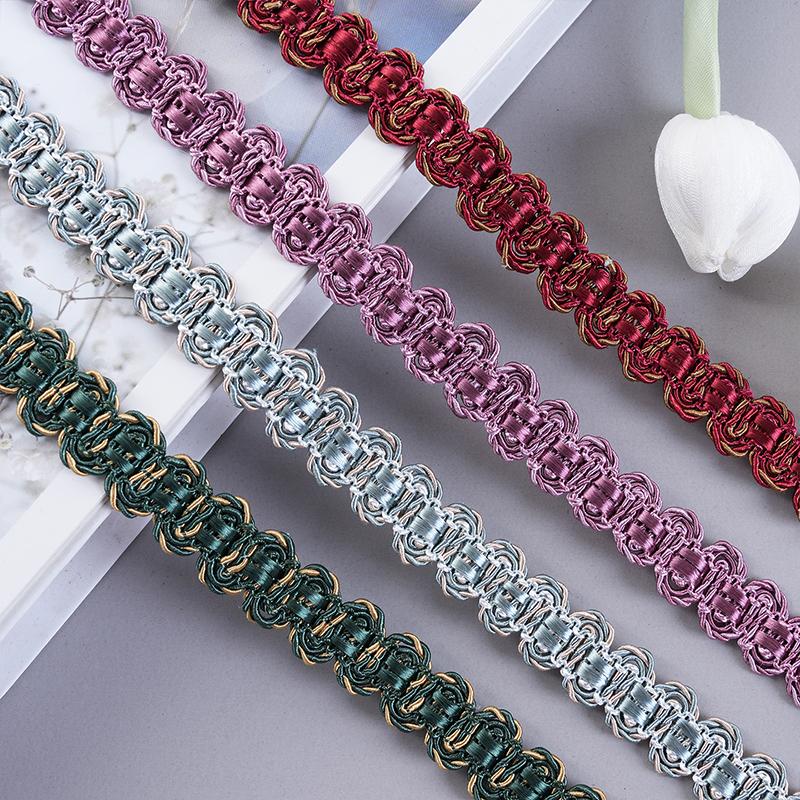 12 Meter Braided Lace Trim Fabric Fringe 1.5cm Width Lace Ribbon Apparel Curtain Diy Sewing Accessories Upholstery Decor Crafts
