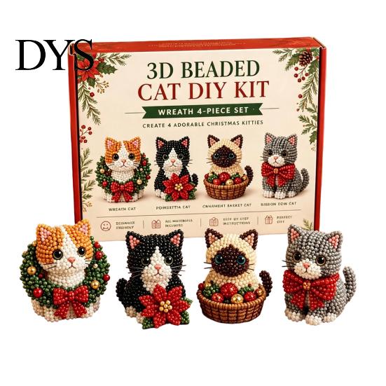 Sauberes, schmutzfreies Bastel-3D-Perlen-DIY-Set, Lebensechtes Weihnachtstier-Perlen-Set, Kreatives DIY-Kunst- und Bastelset, Handgefertigtes, Einfaches Stickset für