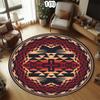 Vintage Indian Circular Area Rug Carpet Mat Rug Home Decoration Tribal Pattern Non Slip Floor Rug for Living Room Bedroom Decor
