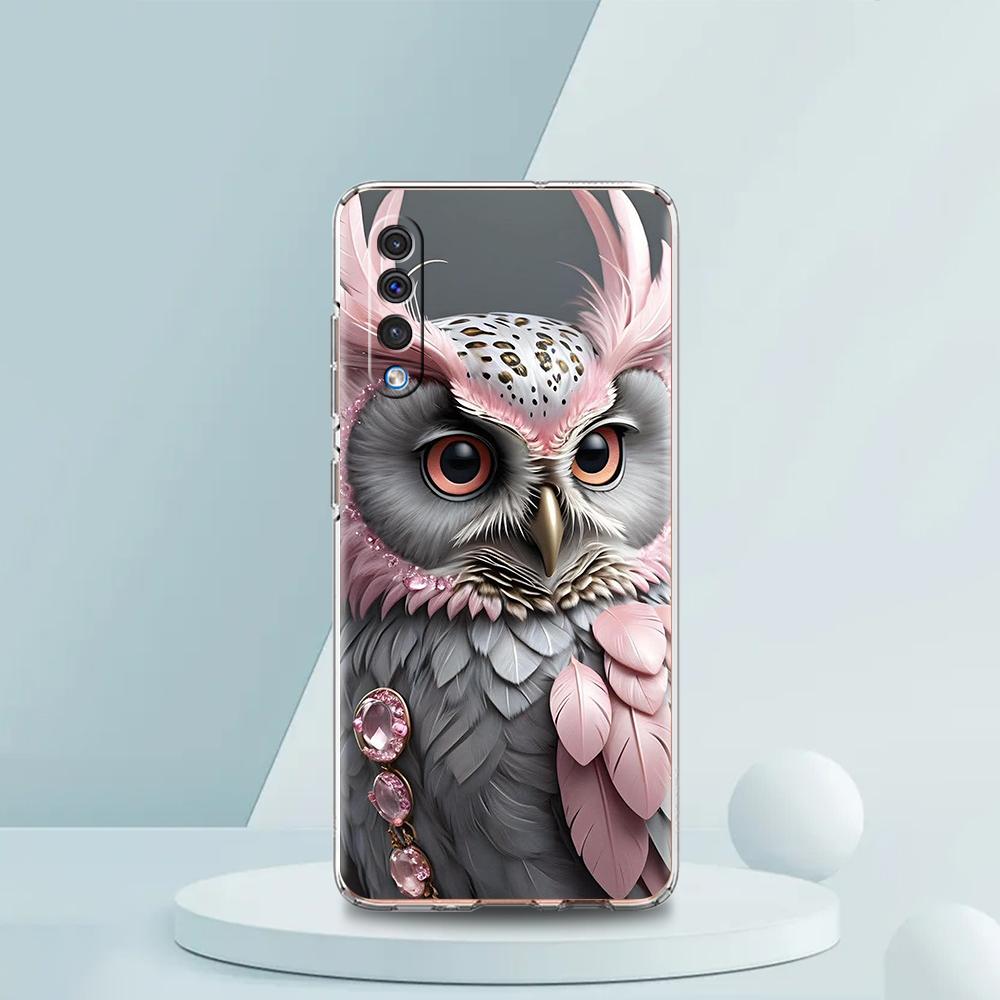 Transparent Phone Case for Samsung Galaxy A16 A14 A12 A22 A24 A42 A02 A03S A06 A20 A30 A40 Soft TPU Cover Cute Owl Pattern Capas Samsung A30